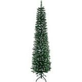 Yumi Sapin De Noël Élancé, 570 Branches, Haut Et Fin, Recouvert De Neige Artificielle, Pied Amovible Et Pliable, Ø53 X 190 Cm, Vert