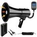 MÉGAPHONE haut-parleur avec sirène - 100 W - portée de 2000 m - Bluetooth et microphone