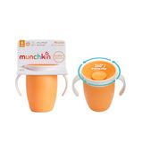 Munchkin Miracle 360 Kinderdrinkbeker, BPA-vrij, lekvrij, waterfles, 207 ml, 6 maanden, 2 stuks, oranje