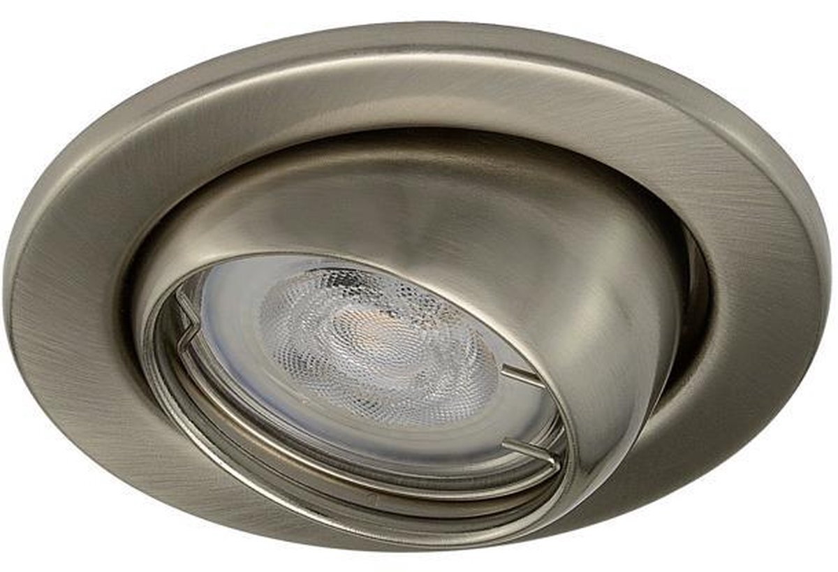 RTM Lighting Platte inbouwspot Baard -Rond RVS Look -Extra Warm Wit -Dimbaar -3.8W -RTM Lighting LED