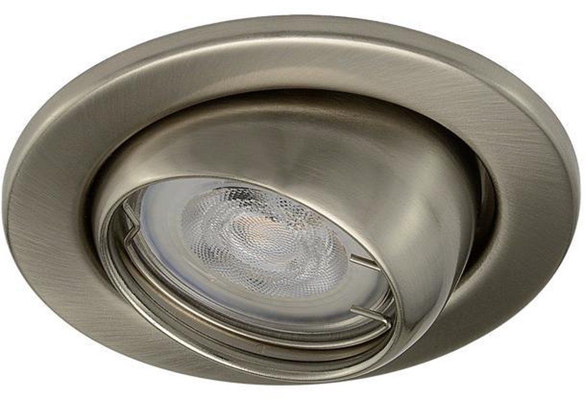 RTM Lighting Platte inbouwspot Baard - Rond RVS Look - Extra Warm Wit - Dimbaar - 3.8W - LED