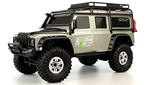 AMEWI 22528 RC Dirt Climbing Pioneer SUV Crawler 4WD 1:10 RTR incl. afstandsbediening, accu en oplader, zilver