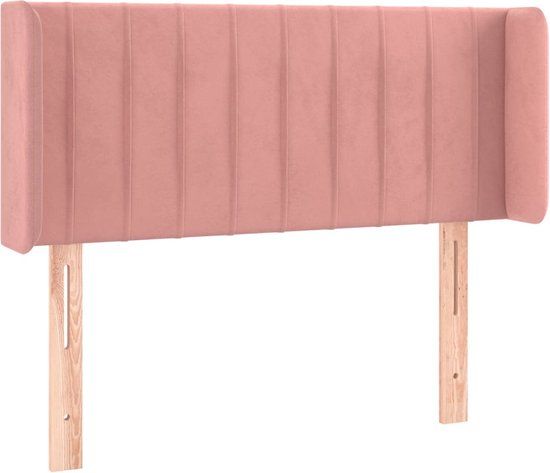 VidaXL Hoofdbord met randen 83x16x78/88 cm fluweel roze