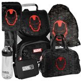 PASO Sac à dos Mega-Set Marvel Iron Man Ensemble scolaire 6 pièces