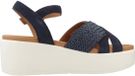 GEOX D XAND 2.2S Blauw 37 EU Plateau Sandalen Vrouwen Leer/Synthetisch