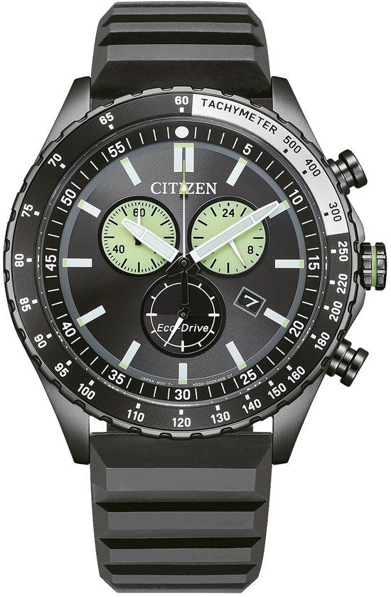 Citizen AT2565-05E Heren Polshorloge - Zwart Siliconen Band - Ø 43 mm