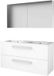 Basic Line Comfort 46 Badkamermeubelset - 120 x 46 cm - Met Grepen - 2 Lades - Keramische Wastafel - 2 Kraangaten - Spiegelkast - Ice White