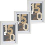 Arte r 3x stuks houten fotolijst - wit - 18 x 24 cm - fotolijstje - met passe-partout - decoratie