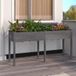 Maison Exclusive - Jardinière en bois massif de sapin, gris, avec insert, dimensions : 161 x 45 x 76 cm