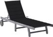 vidaXL Lit de jardin avec coussin acacia massif gris