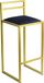 Tabouret de bar 95 cm Noir avec dossier – Tabouret de bar en métal rembourré style loft – Or – Noir