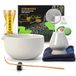 TEANAGOO Japanse theeservies (7-delig) Matcha-kom met schenktuit Bamboe Matcha-garde (Chasen) Schop (Chashaku) Matcha garde Houder Matcha Garde Set N3 Lichtgrijs.