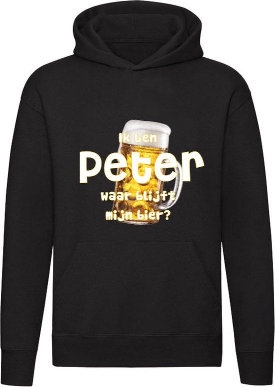 Ik ben Peter, waar blijft mijn bier Hoodie - Zwart - L - Unisex