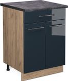 Vicco Fame-Line Keukenonderkasten – 60 cm met lade, WB Antraciet Donkerblauw hoogglans