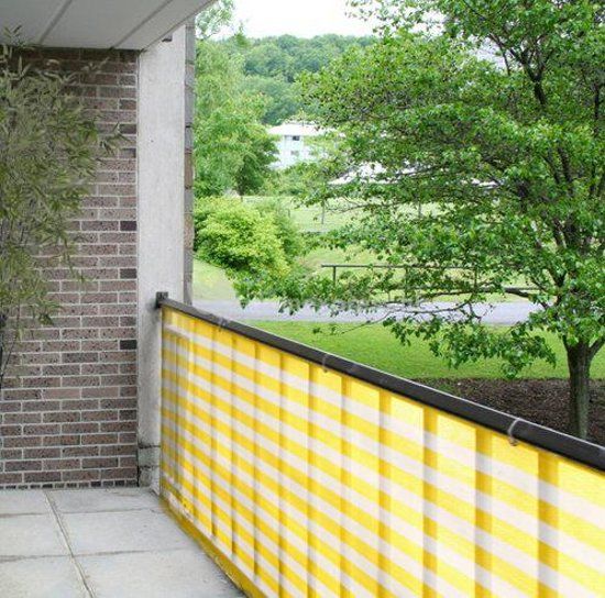 Balkondoek geel en wit 0.9 x 5 meter