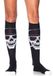 Leg Avenue 5603 - Biker Babe skeleton knee highs, Einheitsgröße, Schwarz-Weiss