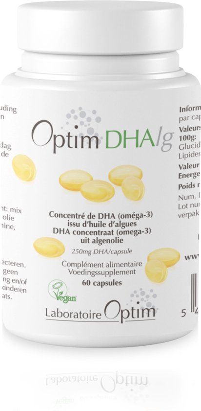 Optim DHALg - 60 capsules - Vegan Omega 3 DHA 250mg - Algenolie Supplement