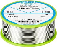 Felder ISO-Core Ultra-Clear Sn100Ni+ Soldeertin, loodvrij Spoel Sn99,25Cu0,7Ni0,05 0.250 kg 0.5 mm