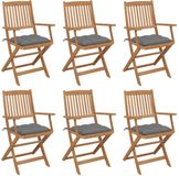 Merkloos / Sans marque Tuinstoelen - Set van 6 - Massief hout