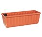 Dehner Aqua-Flor Plus bloembak met irrigatiesysteem, ca. 58,5 x 22 x 19 cm, kunststof, terracotta