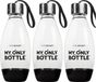 SodaStream My Only Bottle 0.5L, noir, set de 3. Sans BPA, compatible avec Terra Jet