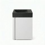Saniclass Chaci Toiletmeubelset - 40x65cm - 1 deur - 1 kraangat - rechts - fontein natuursteen donker - mat wit