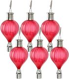 Cepewa LED ballonhanger - 6x - rood - H17 cm - luchtballon - tuinverlichting/buitenlamp