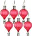 Cepewa LED ballonhanger - 6x - rood - H17 cm - luchtballon - tuinverlichting/buitenlamp