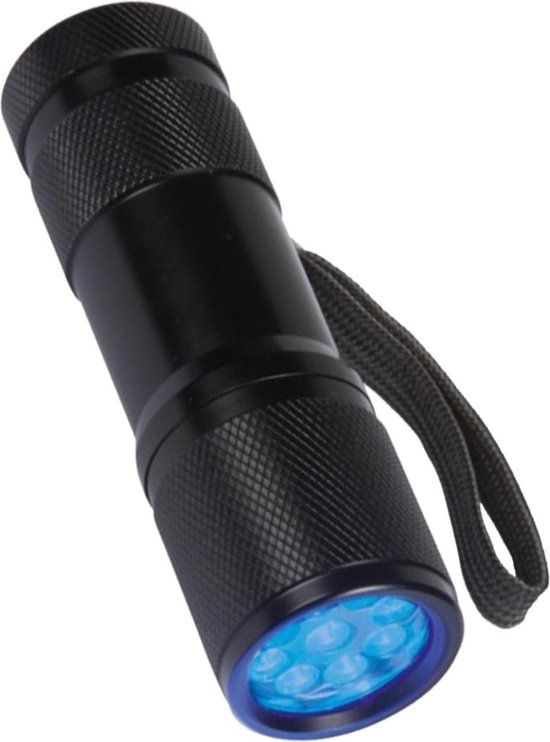 Nomfy Ultra Violet LED Blacklight Zaklamp - Zwart - 3cm