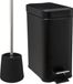 5Five Set d'accessoires pour salle de bain/toilettes - Brosse WC/poubelle à pédale 5L - noir - métal/polyrésine