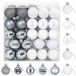 vidaXL Kerstballenset - 100 stuks - Wit en Grijs - 4 cm - Polystyreen