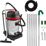 MonsterShop Nat-droogzuiger 80l set - 3000w motor - 7,2m gootstangen - 5m slang