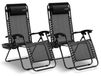 Bol Chaise longue - Réglable - Pliable - Noir - Set de 2