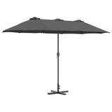 vidaXL Tuinparasol 370 x 197 x 239 cm Polyester en Aluminium Antraciet