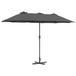 vidaXL Tuinparasol 370 x 197 x 239 cm Polyester en Aluminium Antraciet