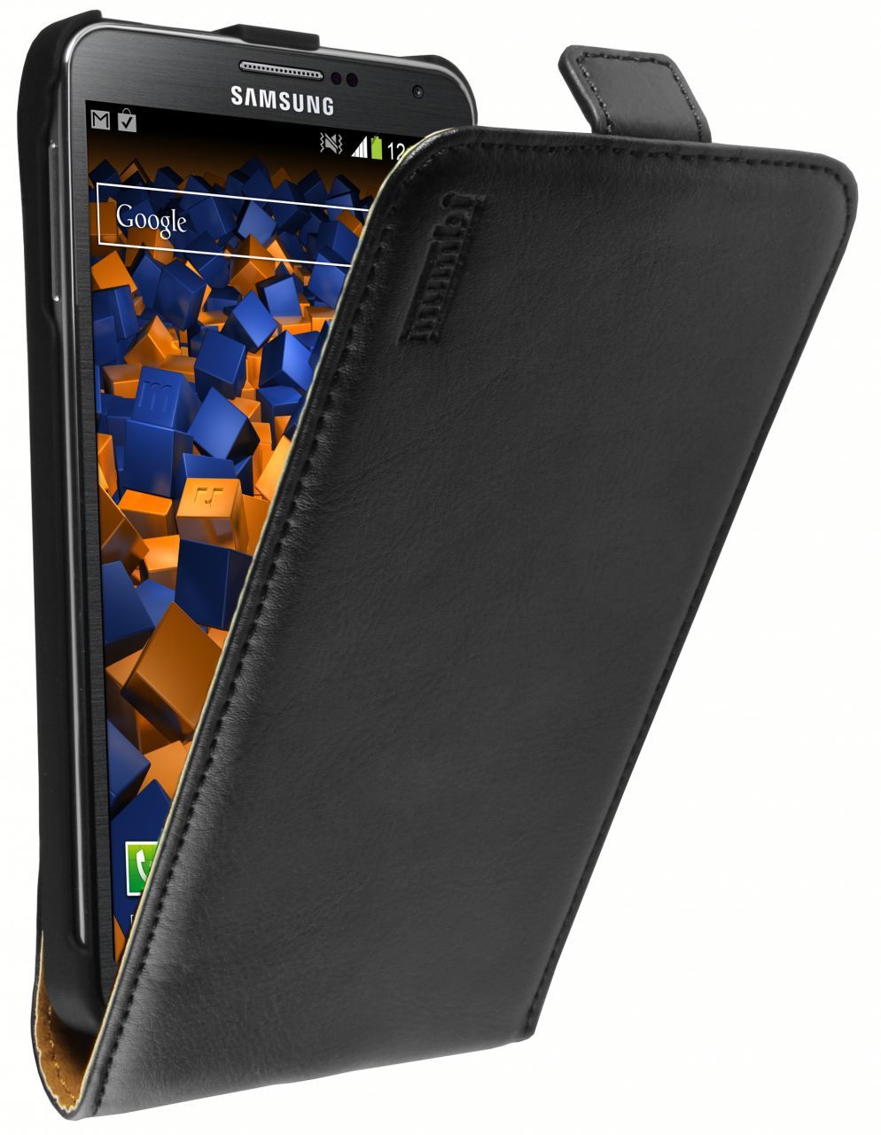 mumbi Samsung Galaxy Note 3 hoesje zwart leer, polycarbonaat