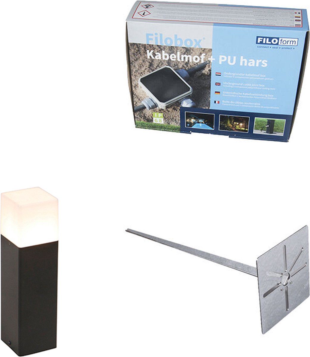 QAZQA Denmark - Staande Buitenlamp - 1 lichts - H 30 cm - Wit