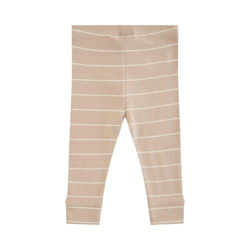 Sofie Schnoor Petit by Sofie Schnoor baby gestreepte slim fit broek lichtbruin/wit