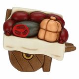 THUN - Crèche 2022 - figurine de crèche en céramique décorée à la main avec des produits de charcuterie - crèche classique - 8,5 x 5 x 7,3 cm h