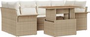vidaXL Tuinbank Set Beige Poly Rattan