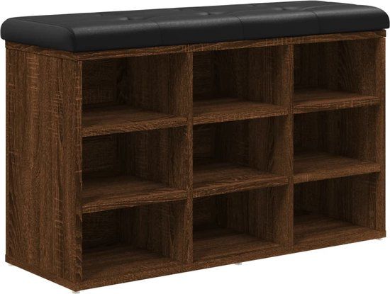 vidaXL Schoenenbank 82x32x50 cm bewerkt hout bruin eikenkleur