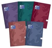 Oxford Touch Notitieboek A4, 60 vellen, geruit, 5 stuks verpakking envelop kleurenmix