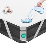 Komfortec Waterdichte Matrasbeschermer 120x200 cm - Katoen - 4 Elastische Banden - Matrasbeschermhoes - Ademende Matrashoes - Niet Krakend - Anti-allergie