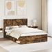 vidaXL Bedframe met opbergruimte en hoofdbord Gerookt eiken