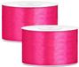 Merkloos Partydeco Hobby Sierlint satijn - 2x - Donkerroze - 25 meter