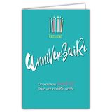 Afie Verjaardagskaart, 7 kaarsen, Nieuwjaar, turquoise, met envelop, formaat 12 x 17,5 cm, papier 300 g, uit duurzaam beheerde bossen, glanzend, geproduceerd in Frankrijk 69-8014