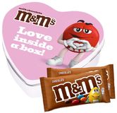 M&M's geschenkdoos hartje 'Love inside a box' - M&M's met chocoladesmaak - chocoladecadeau - 2 zakjes M&M's - 90g