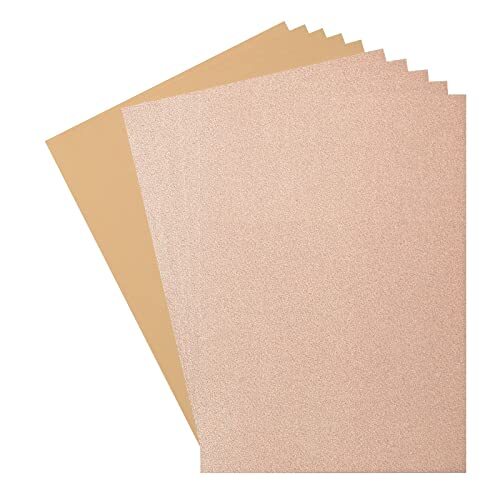 Florence Cardstock (216 GSM) & Glitter Papier (250 GSM), perkament & goud, A4, 10 vellen, voor Scrapbooking, kaarten maken, stanssnijden en meer papierambachten