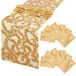 Gouden tafelloper 12 stuks 30 x 183 cm bloemen pailletten tafellopers voor feestdecoraties verjaardag bruiloft verloving bruids babyborrel vrijgezellenfeest vakantie viering