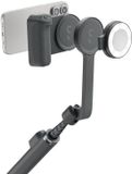 Shiftcam SnapTravel Kit Essential – Ergonomische magnetische cameragrip met Bluetooth sluiterknop – Uitschuifbare Selfiestick tot 75cm – Compacte SnapPocket Light met 4 helderheidsniveaus - Zwart